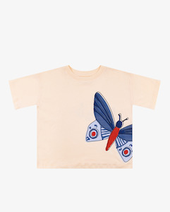 Girls 2 8yrs: Cream Mini Flutter Tee