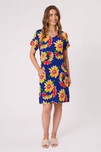 Blakely Printed Dress - Cobalt