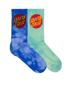 Cruz Dye Crew Sock 2 Pack - Blue Tie dye/Teal Tie dye