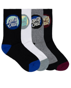 Bold Shadow Dot Crew Sock 4Pack - Black/White/GrayMarle
