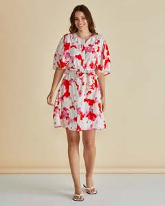 Womenswear: Gwenda Dress - Red Floral Print