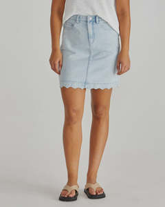 Vale Scalloped Denim Skirt