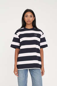 Brooklyn Relax Tee - Navy/Petal