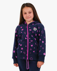Girls 2 8yrs: Navy Icons Zip Hood