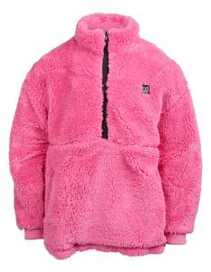 Girls 2 8yrs: Cozy Quarter Zip Teddy Fleece - Pink