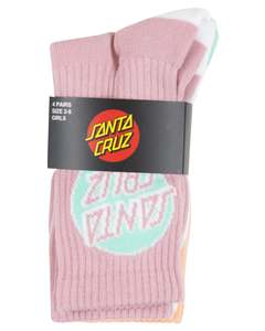 Other Dot Crew Sock 4 Pk - Pink/White/Orange