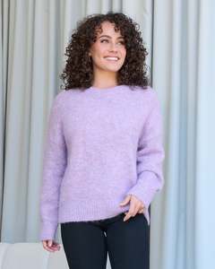 Jumpers: Fluffy Round Neck Knit