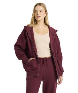 Womenswear: Wave Essentials Zip Thru Hood - Red Dahlia