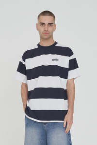 Game Day Stripe Tee - Navy/White