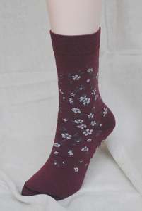 All: Manuka Flowers Merino Sock - Fire Brick