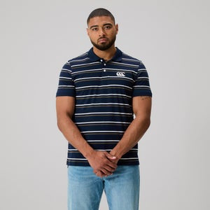 Menswear: Yarn Dye Stripe Polo - Navy