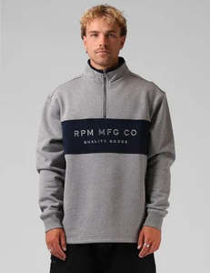 90's 1/4 Zip - Grey Marle/Navy