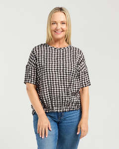 Womenswear: Nikita Top - Black Check