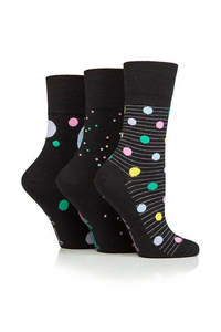 Gentle Grip 3pk Womens Sock - Pastel Shower