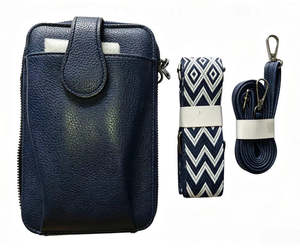 Handbags Wallets 1: Wallet & Phone Bag with 2 Straps - Navy