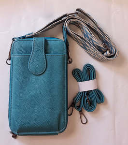 Wallet & Phone Bag with 2 Straps - Teal