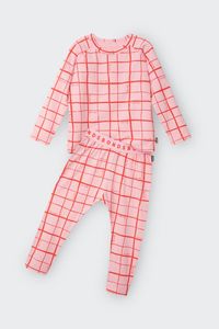 Girls 2 8yrs: L/S Sleep Set - Skater Squares
