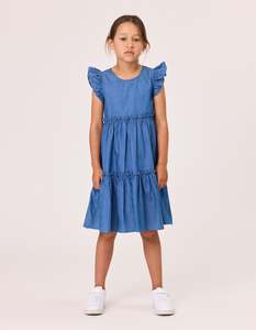 Girls 2 8yrs: Jasmine Dress in Chambray