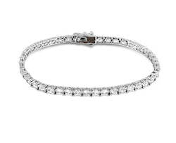 Bracelets: Silver CZ Tennis Bracelet