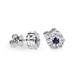 Earrings: Sapphire & Diamond Earrings