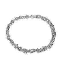 Necklaces: Silver Triple Row Necklace