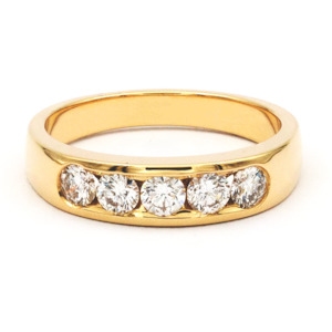 Ring: 5 Stone Diamond Channel Set Ring