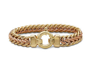 Bracelets: 9ct Yellow and Rose Gold Celtic Weave Bracelet