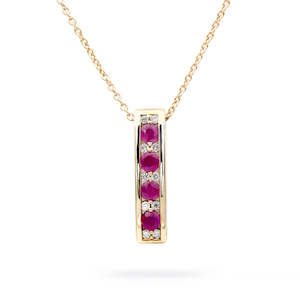 Necklaces: Ruby and Diamond Pendant Necklace