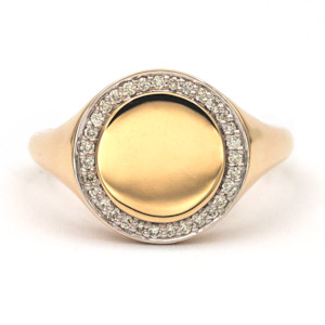 Rings: 9ct Gold Diamond Signet Ring