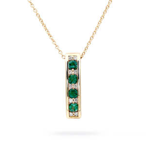 Emerald and Diamond Pendant Necklace