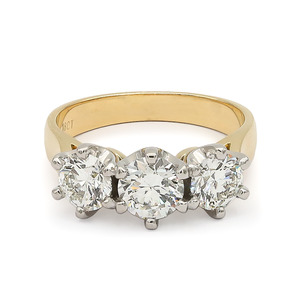 18ct Gold 2.00ct 3 Stone Diamond Ring