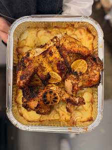 Products: Cooked Free Range Butterflied Chicken Meal each