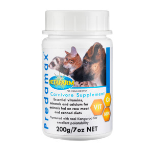 Products: Predamax 200gm (Raw meat diet supplement) Pet Essentials Rototuna Hamilton
