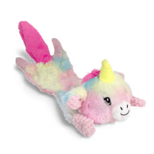 Snuggle Flatties Rainbow Unicorn Dog Toy