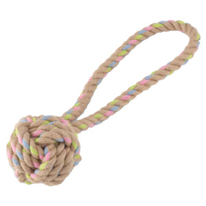 Dog Toys: Beco Hemp Ball with Loop Rope Dog Toy