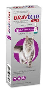 Bravecto Plus Spot On Flea Treatment For Cats 6.25-12.5kg