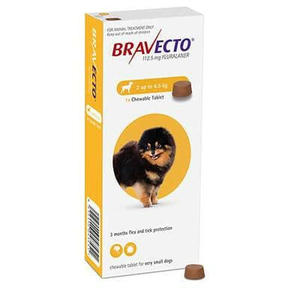 Bravecto Chewable Tablet Flea & Tick Treatment For XS Dogs 2 to 4.5kg