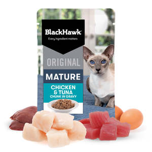 Black Hawk Original Adult Mature Chicken & Tuna in Gravy Wet Cat Food