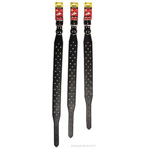 Pet One Three Row Studded Dog Collar Black Dog Collar