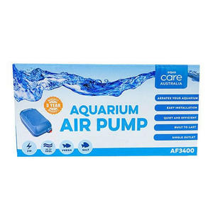 Air Pumps Airstones Accessories: Aqua Care Air Pump CA-3400 SGL 150L/HR