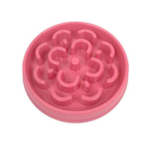 Dog Bowl: Barkley & Bella Bowl Slow Feeder Melamine Pink