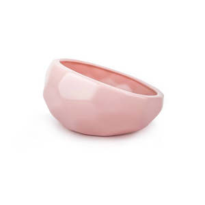 Barkley Bella Dog Bowl: Barkley & Bella Honeycomb Blush Pink Ceramic Dog Bowl