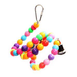Bird Toys: Avi One Bird Toy Coloured Beads Twister Bell