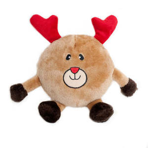 Christmas Toys: Zippy Paws Christmas Holiday Brainey Reindeer Plush Dog Toy