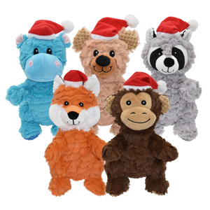 Christmas Toys: Christmas Wrinkleez With Santa Hats Dog Toys