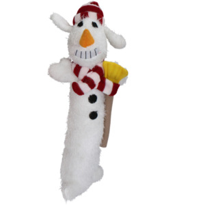 Loofa Snowman Dog Toy
