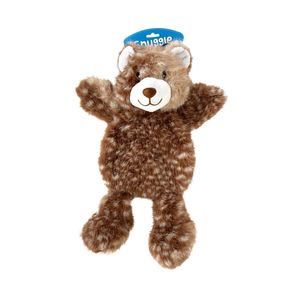 Snuggle Friends Flatties Brown Spotted Bear Dog Toy
