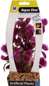 Aqua One Plastic Plant Purple Hottonia With Gravel Base