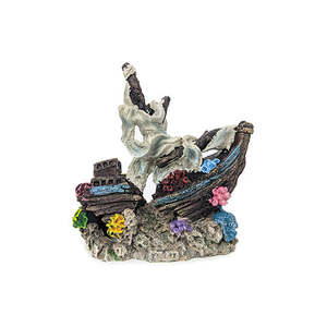 Aqua Care Fish Ornaments: Aqua Care Ornament Sunken Ship with Mast