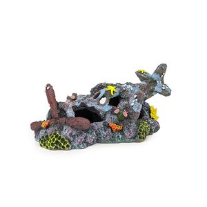 Aqua Care Fish Ornaments: Aqua Care Ornament Plane Ruins with Coral